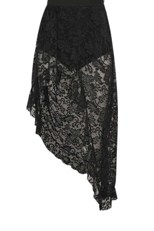 NATALIE LACE BLACK MIDI SKIRT