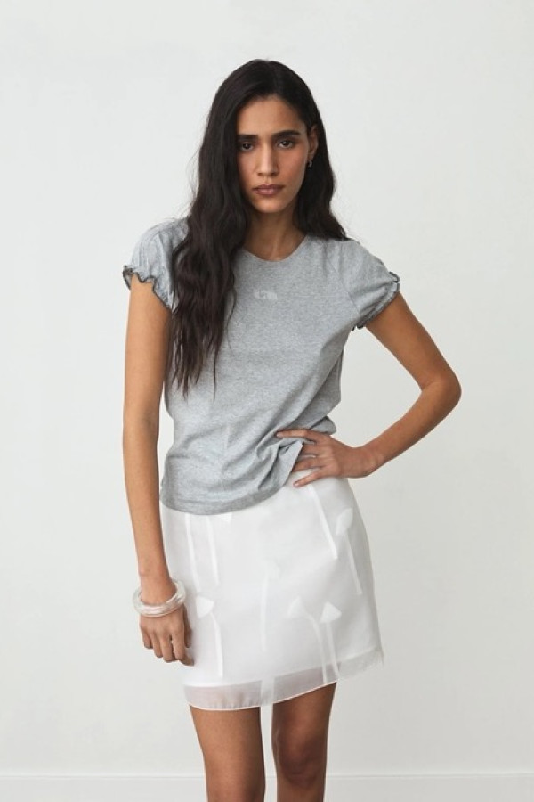 ISABELLA WHITE SHORT ORGANZA SKIRT