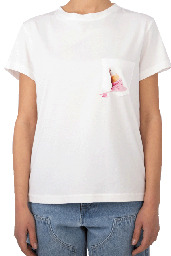 T-SHIRT WITH  ICE - CREAM IN WHITE