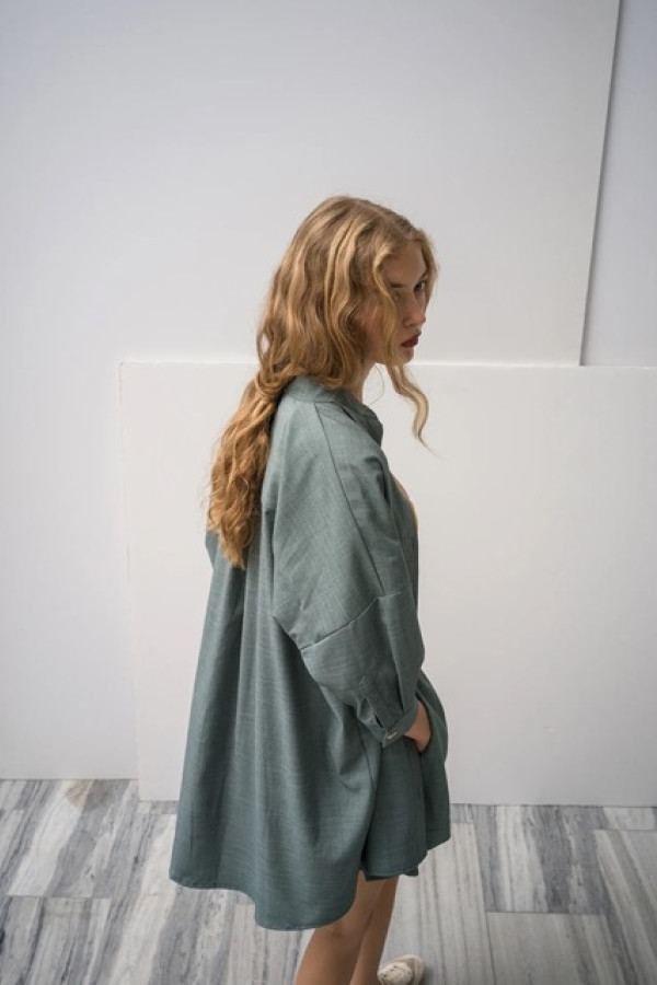 MOTHER OF PEARL SHIRT SEA STONE GREEN