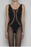 LENIA COTTON BODYSUIT WITH ELASTIC TULLE DETAILS