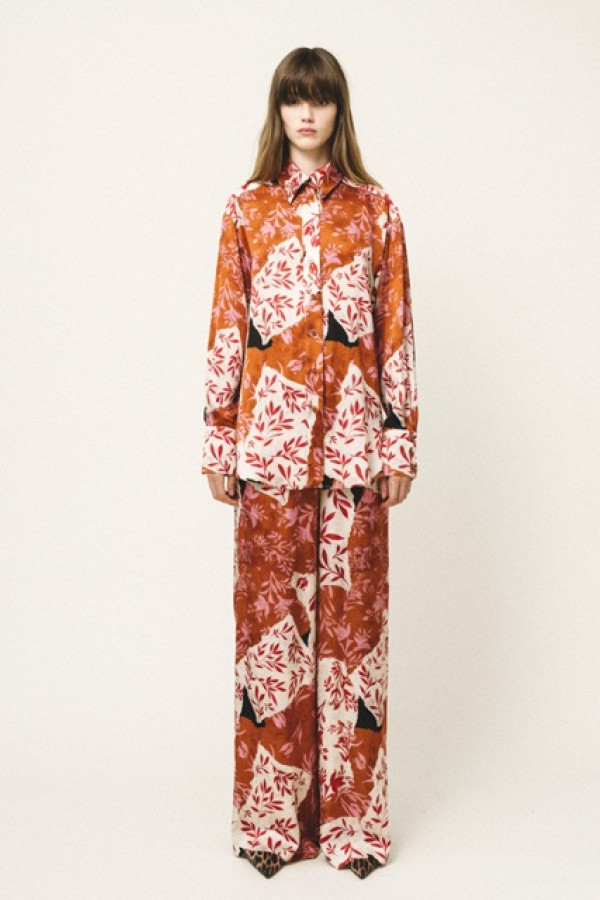 ARIADNE PRINTED WIDE LEG PANTS AND FLORAL SHIRT 