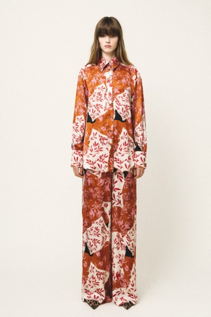 ARIADNE PRINTED WIDE LEG PANTS AND FLORAL SHIRT 