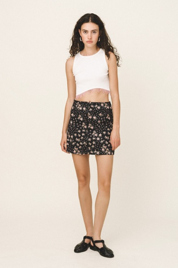 TARA ZIP FRONT MINI SKIRT
