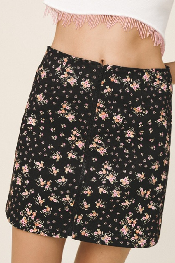 TARA ZIP FRONT MINI SKIRT