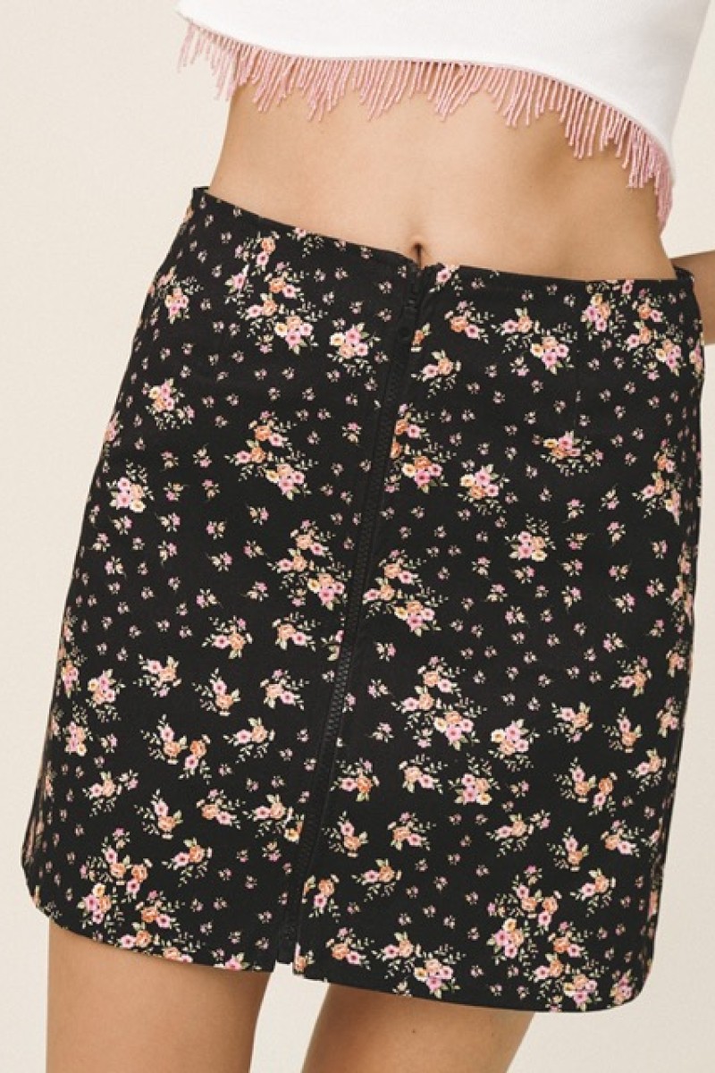 TARA ZIP FRONT MINI SKIRT