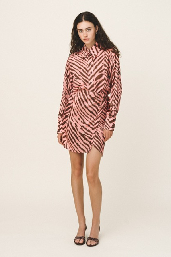 ERIS SILK OVERSIZED SHIRT AND MINI SKIRT