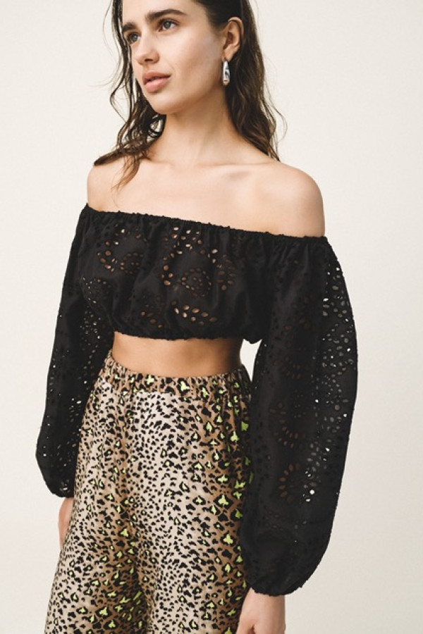 TATIA BRODERIE ANGLAISE BLACK TOP