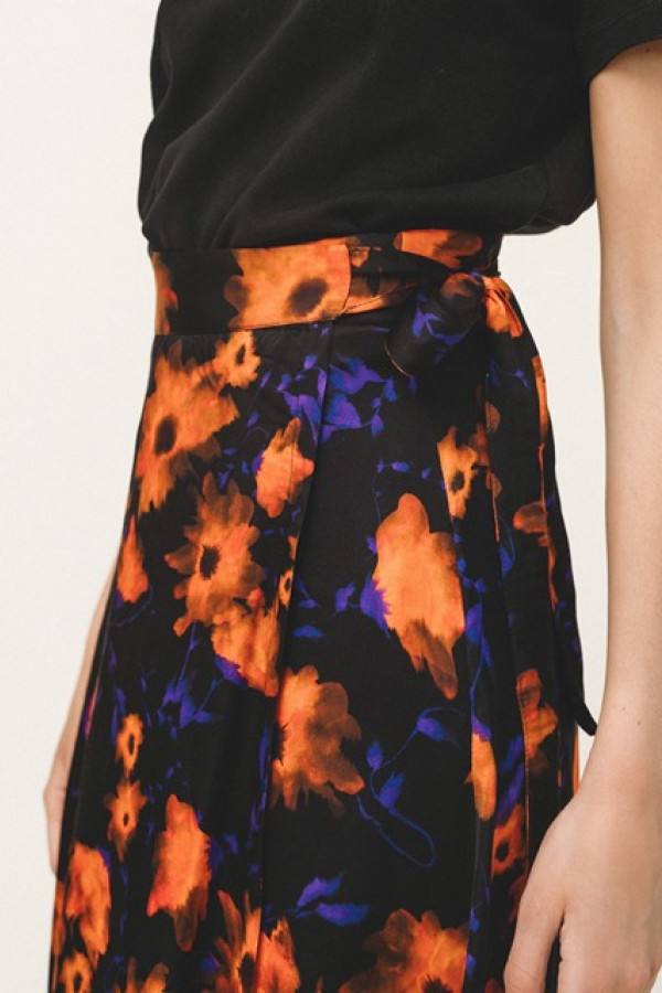 GENESIS SATIN WRAP SKIRT AND TAYLOR CROPPED SHIRT