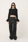 CELESTE CROP TOP WITH PEPLUM SLEEVE 