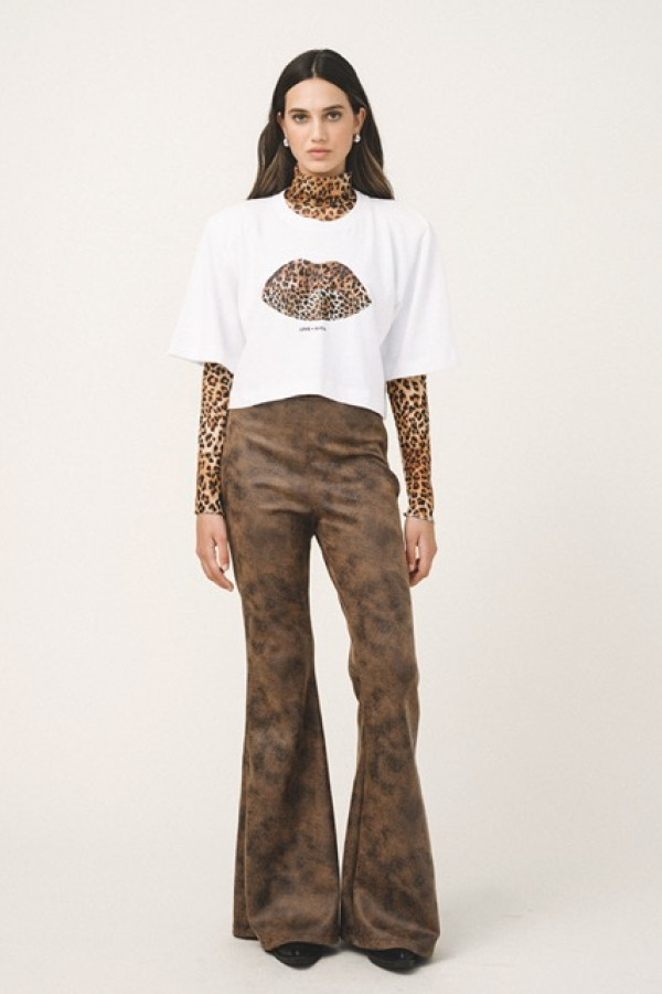 LIPS TEE CROPPED T SHIRT