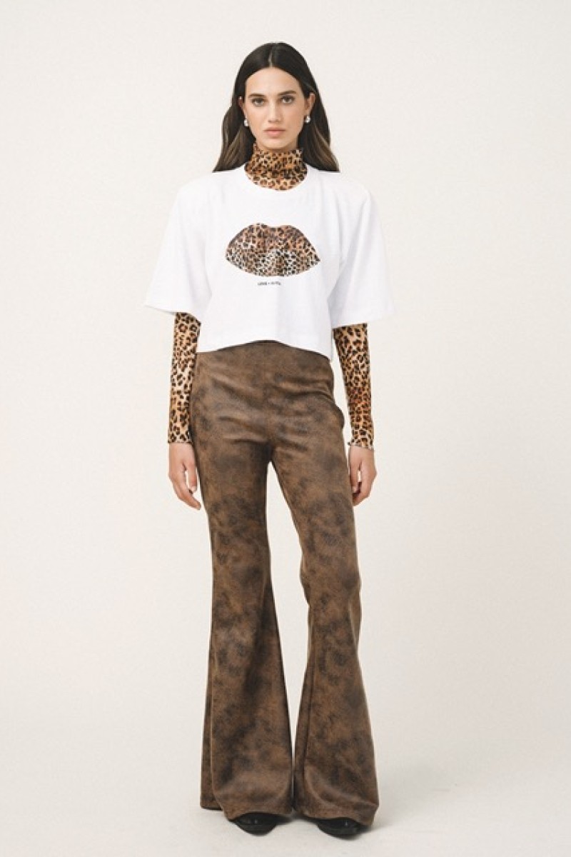 LIPS TEE CROPPED T SHIRT