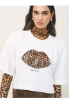 LIPS TEE CROPPED T SHIRT