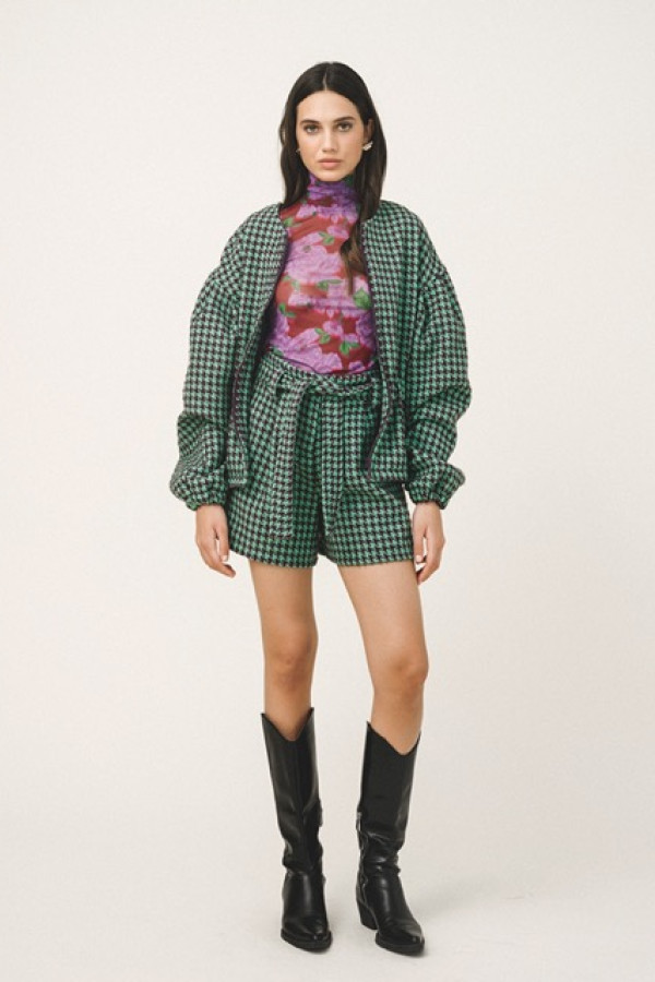 ODELL HOUNDSTOOTH JACKET GREEN 