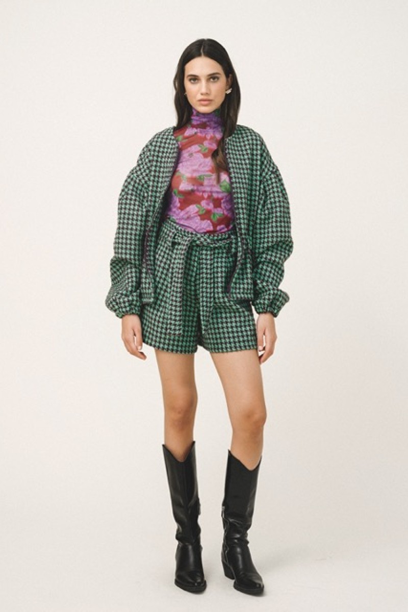 ODELL HOUNDSTOOTH JACKET GREEN 