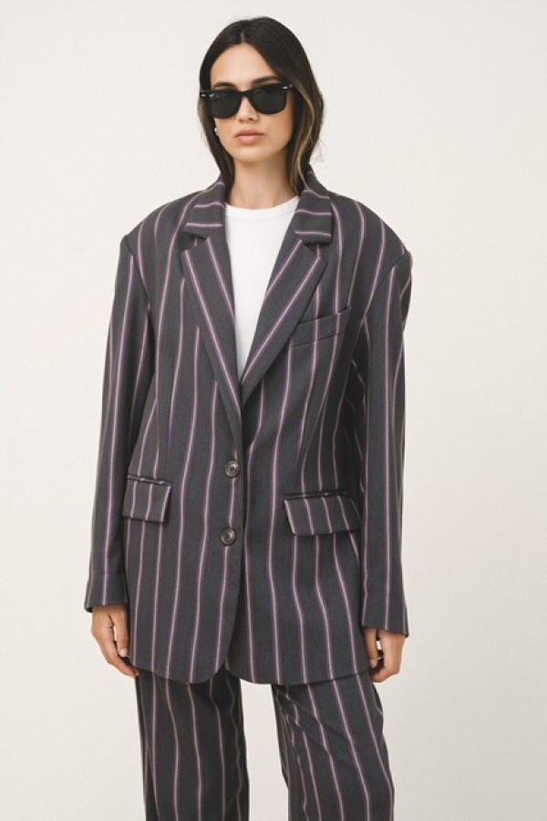 HADLEY STRIPED OVERSIZED BLAZER