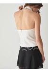MALEN BLACK & WHITE SHORT OPEN BACK DRESS 