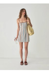 MIREL ECRU STRIPED SHORT DRESS JERSEY