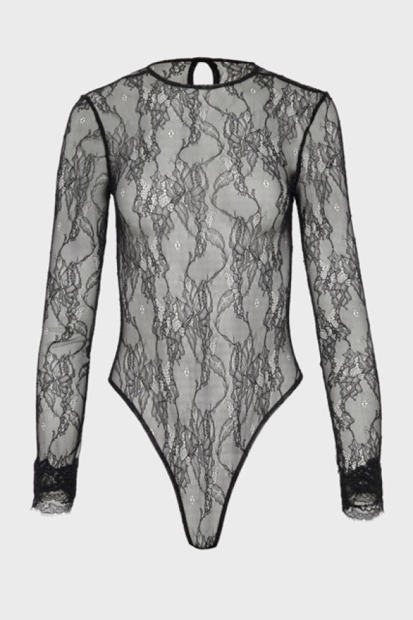 VEIL BODYSUIT BLACK