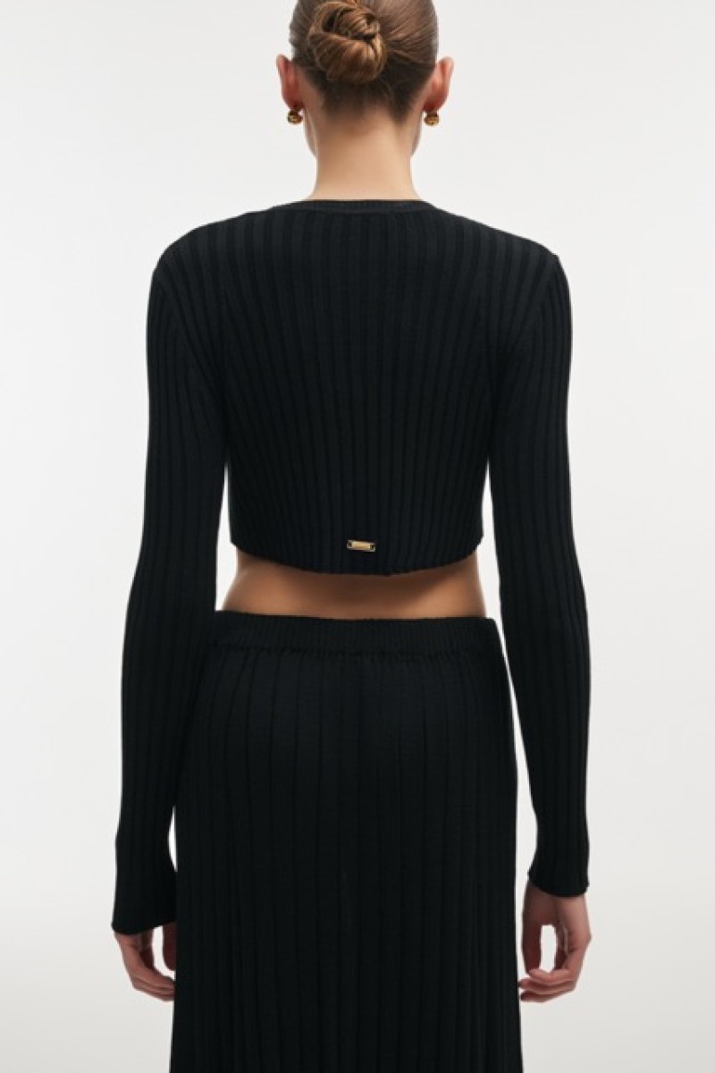 FEMME KNITTED CROP TOP WHITE