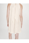 SLEEVELESS LACE DRESS ECRU VASARELY