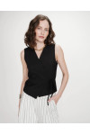 WRAP SLEEVELESS VEST BLACK VILMONT