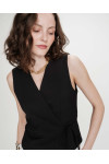 WRAP SLEEVELESS VEST BLACK VILMONT