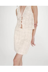 BOHEMIAN STRAIGHT SHORT CROCHET SKIRT BEIGE VICTORIA