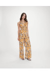 PRINTED BACKLESS JUMPSUIT COGNAC ORANGE VANINA