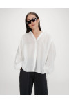 OVERSIZED COTTON SHIRT WITH PUFF SLEEVES IVOIRE 