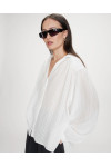 OVERSIZED COTTON SHIRT WITH PUFF SLEEVES IVOIRE 