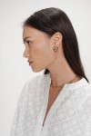 COTTON EMBROIDERED MAO-COLLAR BLOUSE IVOIRE VANDITA