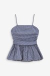 PEPLUM BUSTIER SQUARE-NECK MARINE VALO