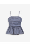 PEPLUM BUSTIER SQUARE-NECK MARINE VALO