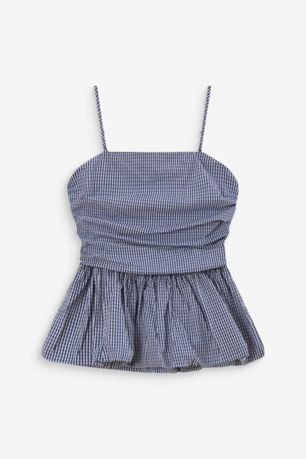 PEPLUM BUSTIER SQUARE-NECK MARINE VALO