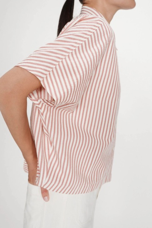 OVERSIZED STRIPED SHIRT CORAIL VERCIA