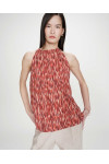 FLOWING SLEEVELESS PRINTED TOP SANGUINE VOTELLO