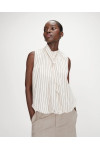 BALLOON STRIPED TOP WITH TIE NECK VANILLE VANYA