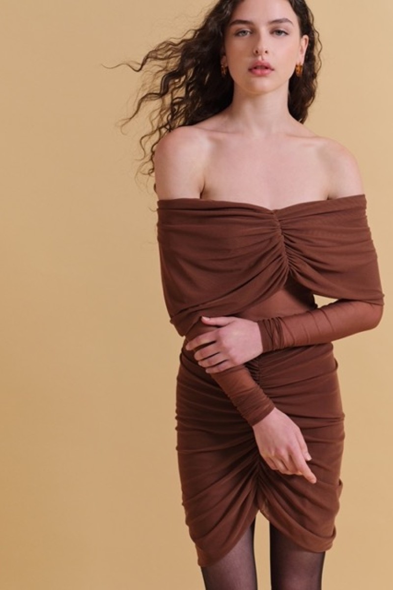 DIONE DRESS BROWN