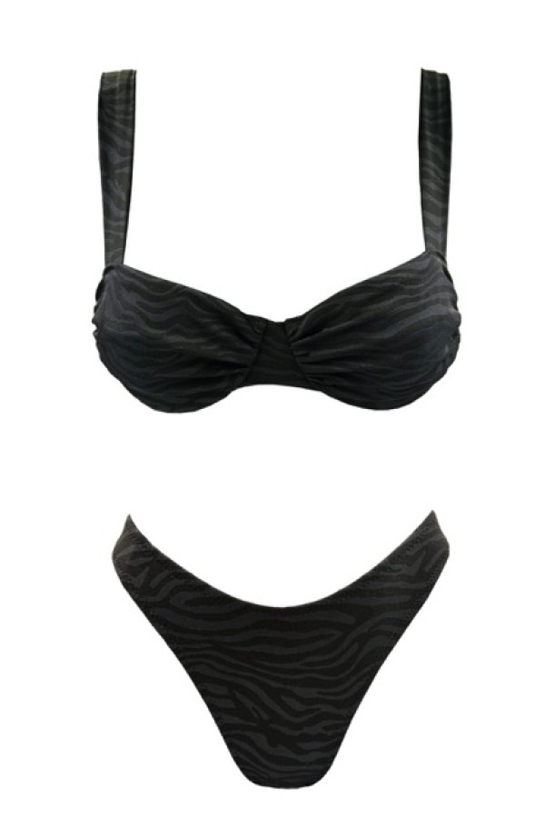 BLACK DESIGN ZEBRA WIRE BIKINI
