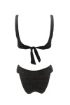 CRINKLED BLACK D CUP BIKINI
