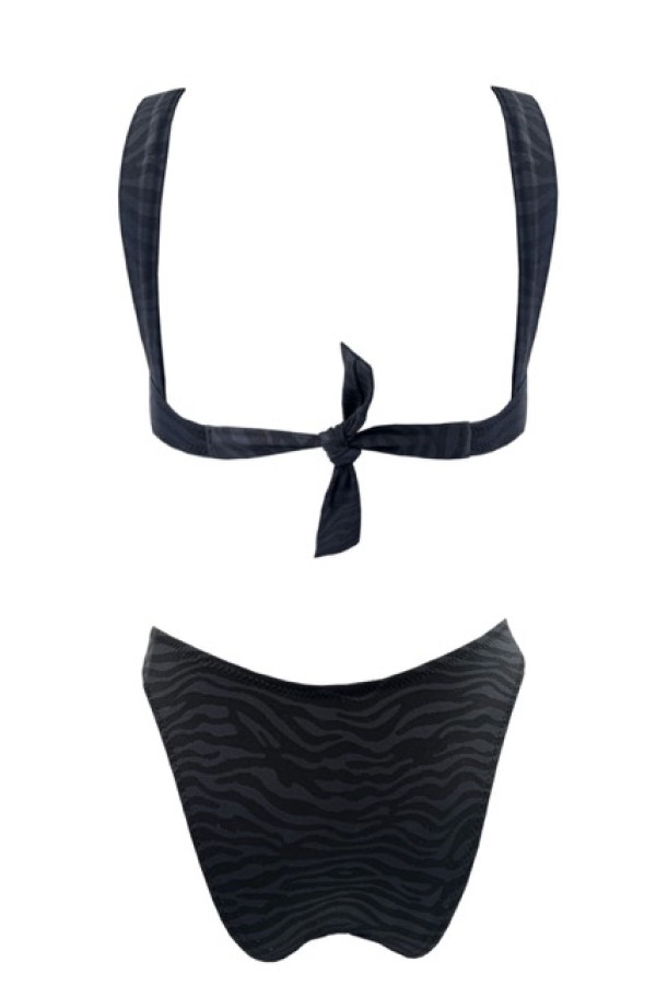 BLACK DESIGN ZEBRA WIRE BIKINI