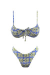 SOLAR WAVE RUCHED FLORAL BIKINI