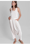 BRISA PANTS AND TOP VEGAN SILK WHITE