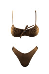 ESPRESSO BROWN RUCHED UNDERWIRE BIKINI