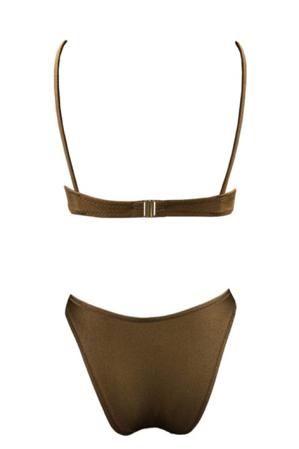 ESPRESSO BROWN RUCHED UNDERWIRE BIKINI