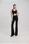 BLACK TROUSERS FLARE STRASS AND TOP