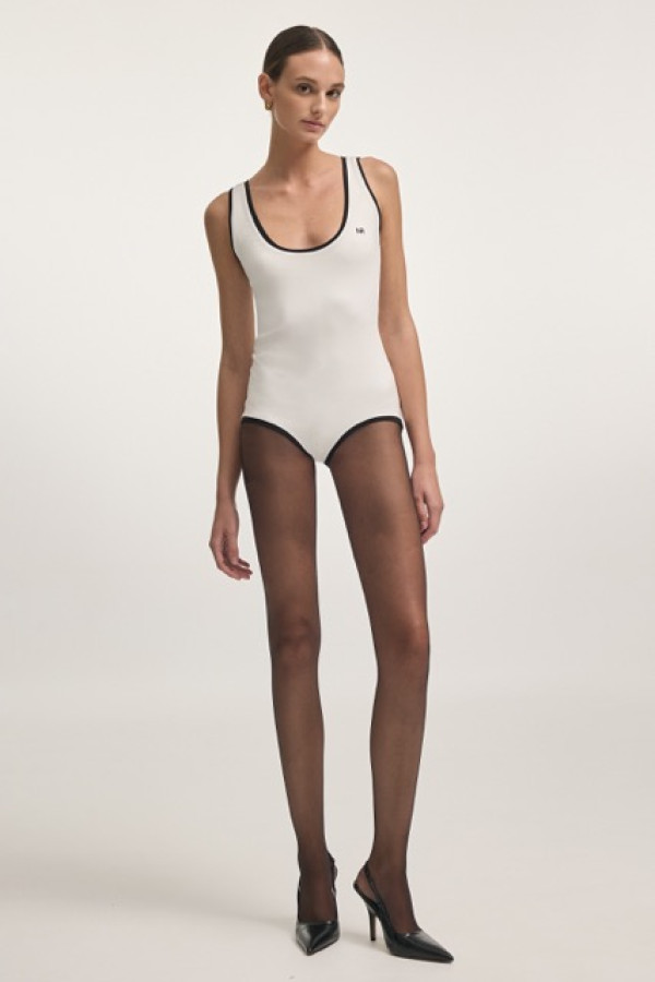 CLAUDIA SLEEVELESS BODYSUIT WHITE