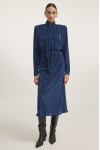 MILAN SATIN SKIRT BLUE AND SHIRT