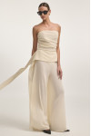 SUBWAY TROUSERS BEIGE AND STRAPLESS TOP 